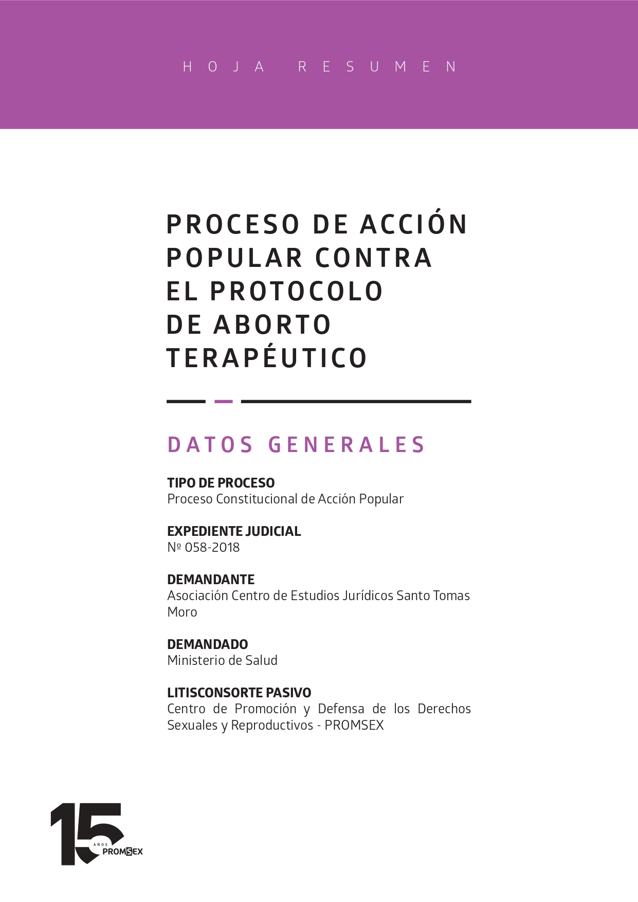Portada de PROCESO DE ACCIÓN POPULAR CONTRA EL PROTOCOLO DE ABORTO TERAPÉUTICO