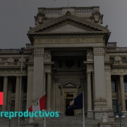 Foto de la fachada del Palacio de Justicia con el hashtag #Elecciones2021