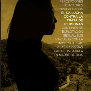 Portada del estudio Perecepciones de actores involucrados en la lucha contra la trata de personas con fotografía de una mujer observando una colina